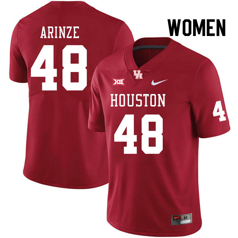 Women #48 Kamsi Arinze Houston Cougars College Football Jerseys Stitched Sale-Red
